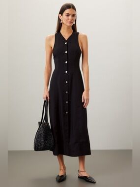 Proenza Schouler White Label Rumbled Button Front Dress PTP 19.5”